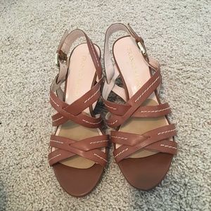 Franco Sarto Brown Wedge Sandals